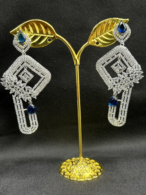 Navy_Blue_American_Diamond_Stone_Earring_Set_For_Women