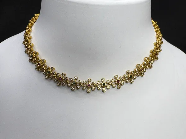 Matt_Gold_Delicate_Floral_Loop_Necklace_Set_For_Women