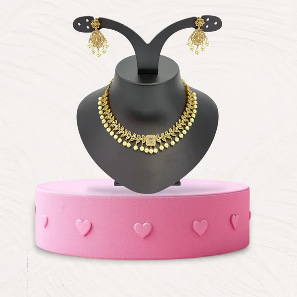Elegant_Gold-Plated_CZ_Stone_&_Pearl_Choker_Necklace_Set