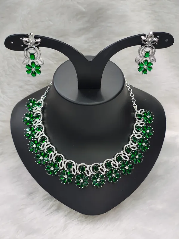 Dark_Green_American_Diamond_Stone_Necklace_with_Earring_Set_For_Women