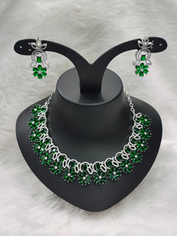 Dark_Green_American_Diamond_Stone_Necklace_with_Earring_Set_For_Women