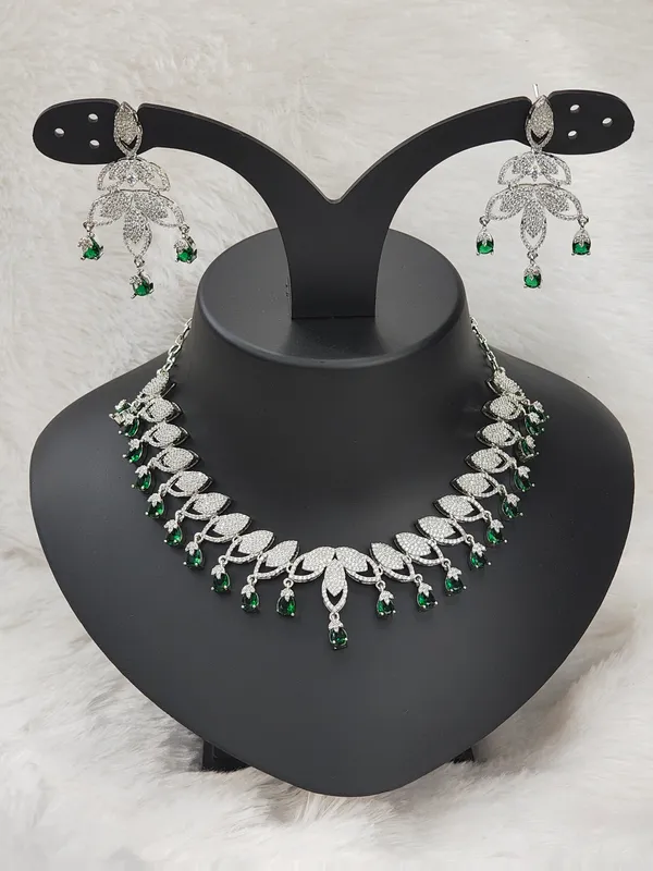Dark_Green_American_Diamond_Stone_Necklace_with_Earring_Set_For_Women