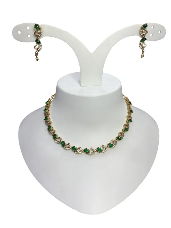 Emerald_Wave_CZ_Necklace_Set_For_Women
