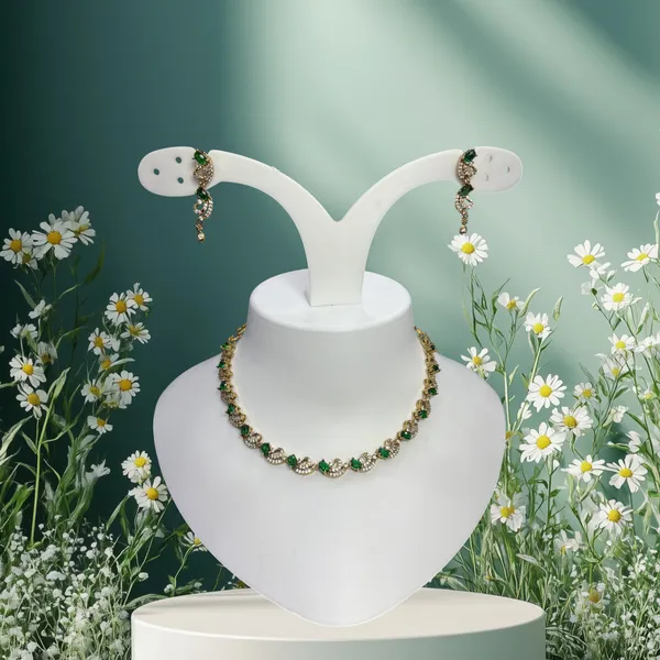 Emerald_Wave_CZ_Necklace_Set_For_Women
