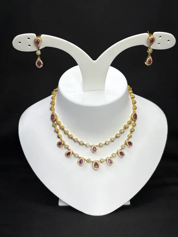 Matt_Gold_Ruby_Drop_Layered_Necklace_Set_For_Women