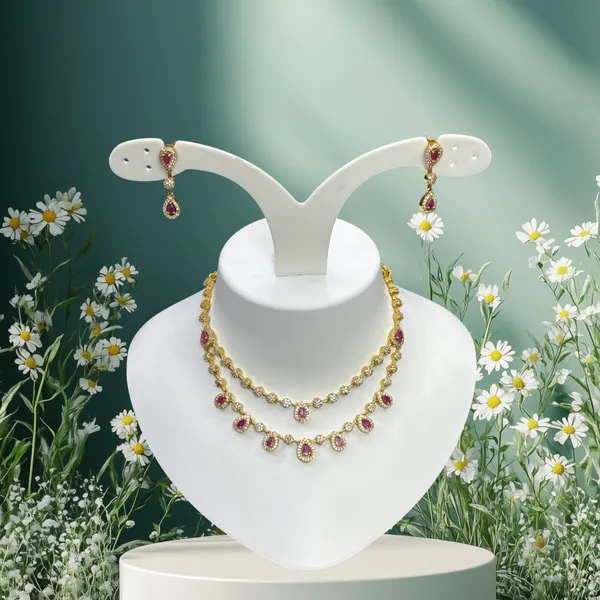 Matt_Gold_Ruby_Drop_Layered_Necklace_Set_For_Women