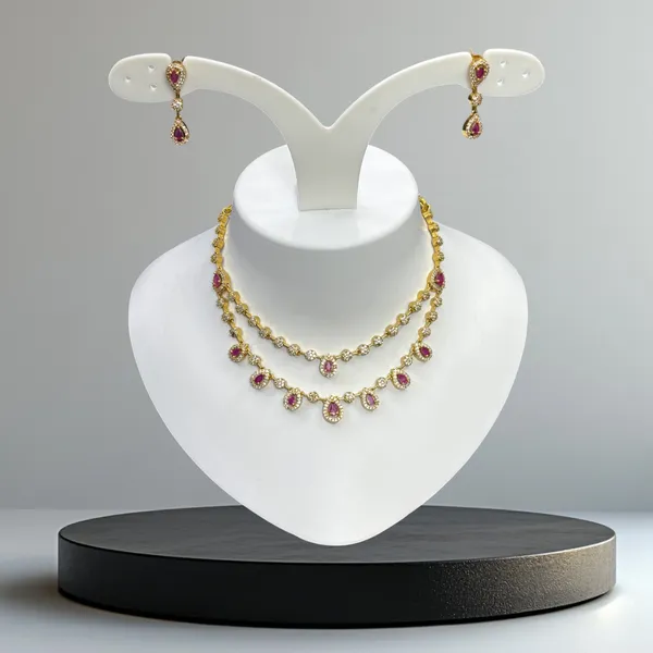 Matt_Gold_Ruby_Drop_Layered_Necklace_Set_For_Women