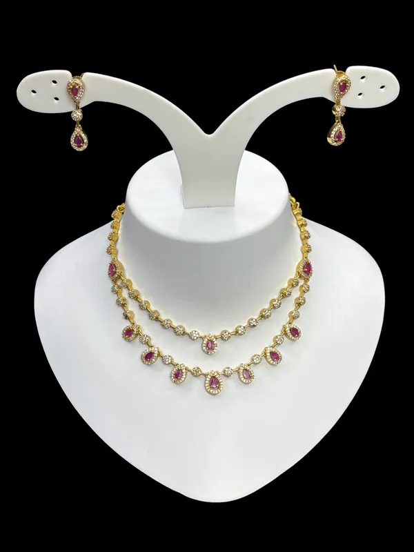 Matt_Gold_Ruby_Drop_Layered_Necklace_Set_For_Women