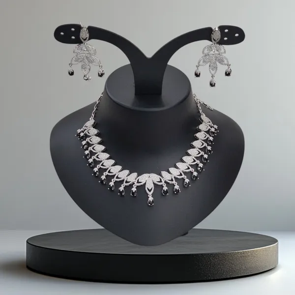 Black_American_Diamond_Stone_Necklace_with_Earring_Set_For_Women