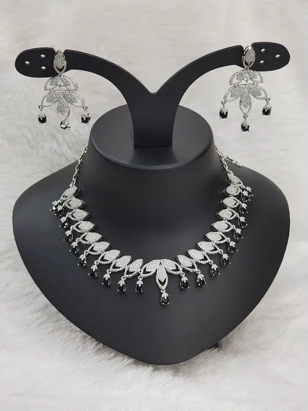 Black_American_Diamond_Stone_Necklace_with_Earring_Set_For_Women
