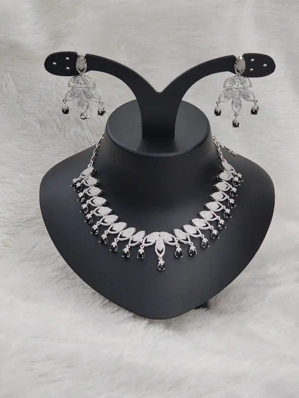 Black_American_Diamond_Stone_Necklace_with_Earring_Set_For_Women