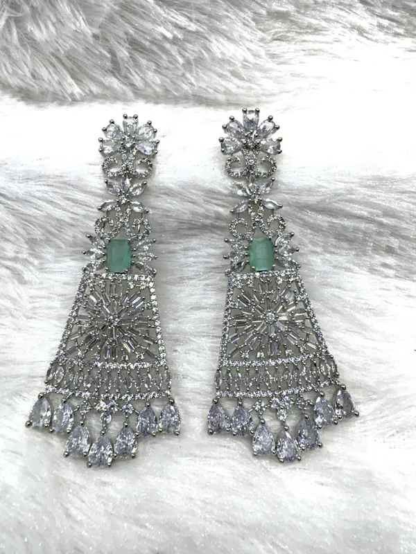 Deep_Mint_American_Diamond_Stone_Earring_Set_For_Women