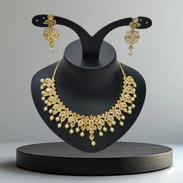 Clear_White_American_Diamond_Stone_Necklace_with_Earring_Set_For_Women