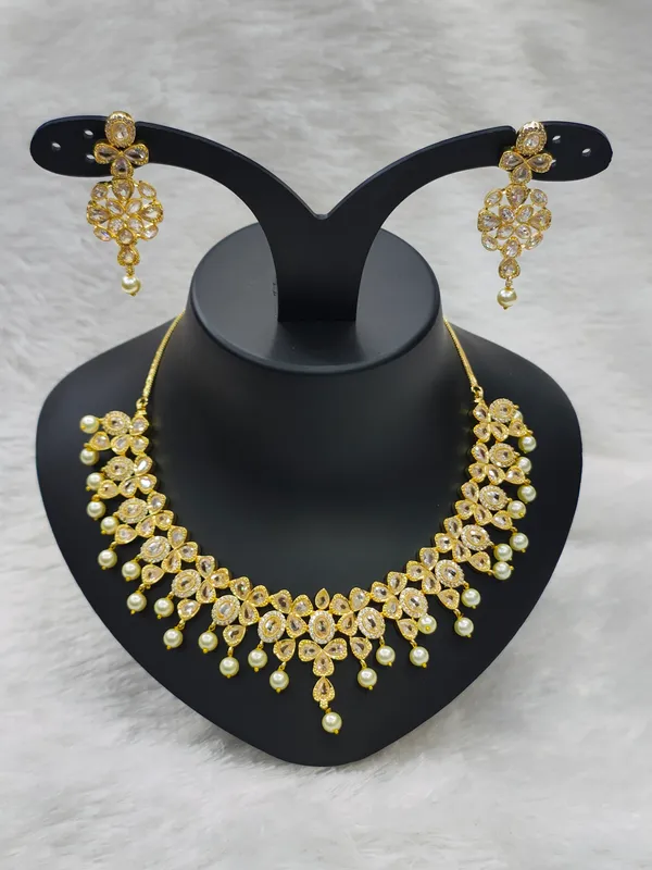 Clear_White_American_Diamond_Stone_Necklace_with_Earring_Set_For_Women