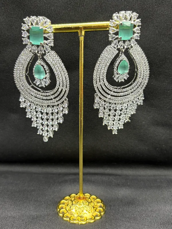 Deep_Mint_American_Diamond_Stone_Earring_Set_For_Women