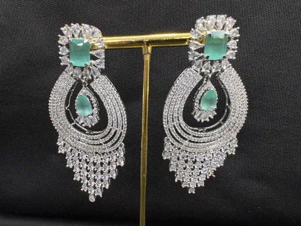 Deep_Mint_American_Diamond_Stone_Earring_Set_For_Women