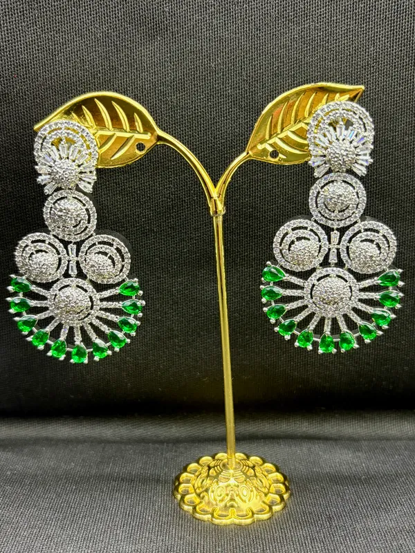 Deep_Green_American_Diamond_Stone_Earring_Set_For_Women