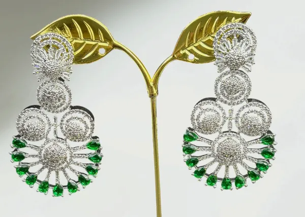 Deep_Green_American_Diamond_Stone_Earring_Set_For_Women