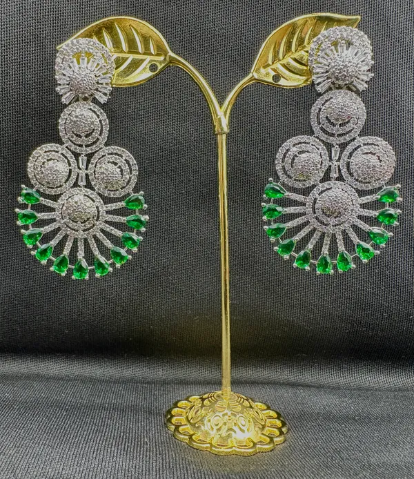 Deep_Green_American_Diamond_Stone_Earring_Set_For_Women