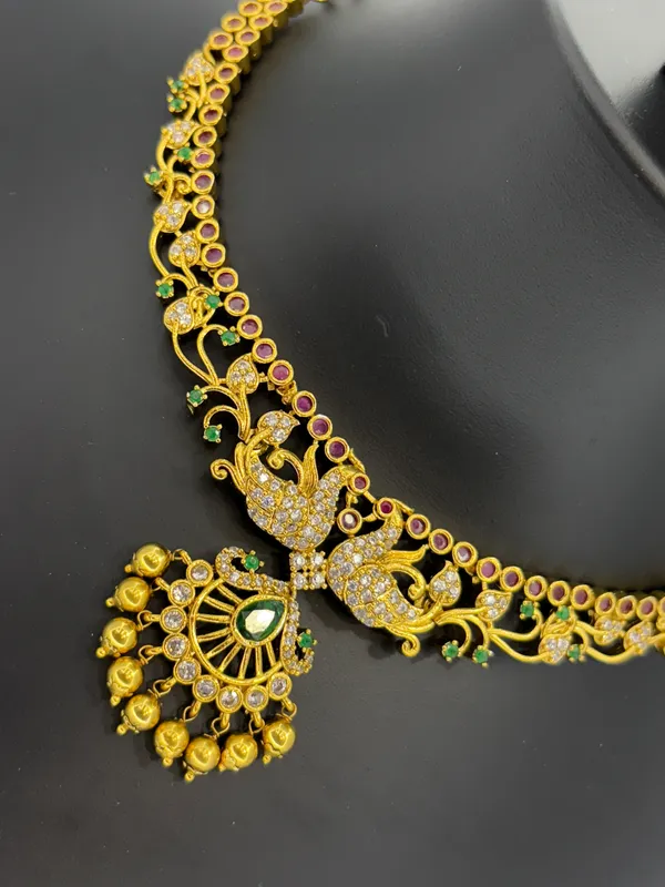 Peacock_Charm_Temple_Necklace_Set_??Emerald_Green