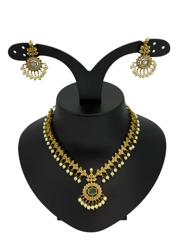 Mint_Stone_Designer_Necklace_Set_with_Pearl_Drops_&_Pendant