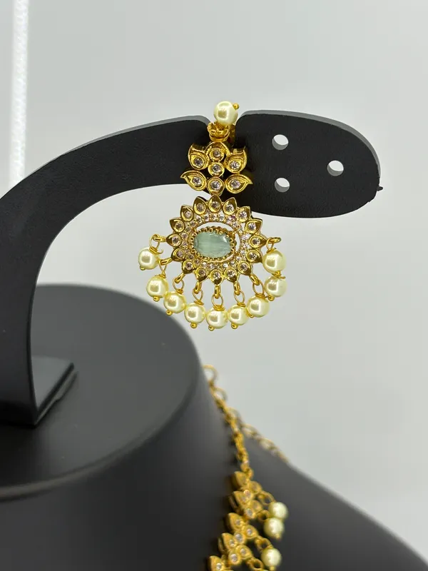 Mint_Stone_Designer_Necklace_Set_with_Pearl_Drops_&_Pendant