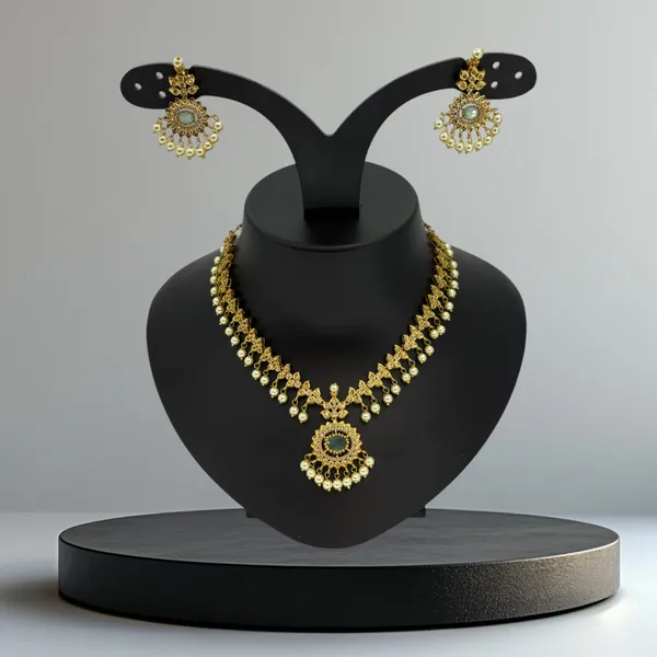 Mint_Stone_Designer_Necklace_Set_with_Pearl_Drops_&_Pendant
