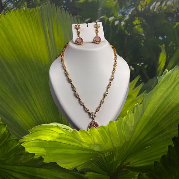 Blush_Dew_Teardrop_Necklace_with_Earring_Set_For_Women