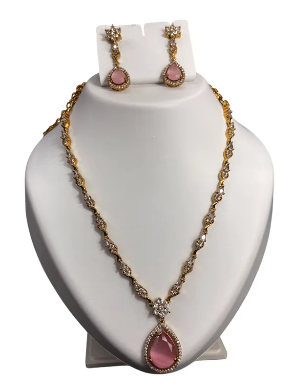 Blush_Dew_Teardrop_Necklace_with_Earring_Set_For_Women