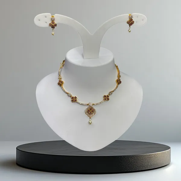 Matt_Gold_Ruby_Blossom_Necklace_Set_For_Women