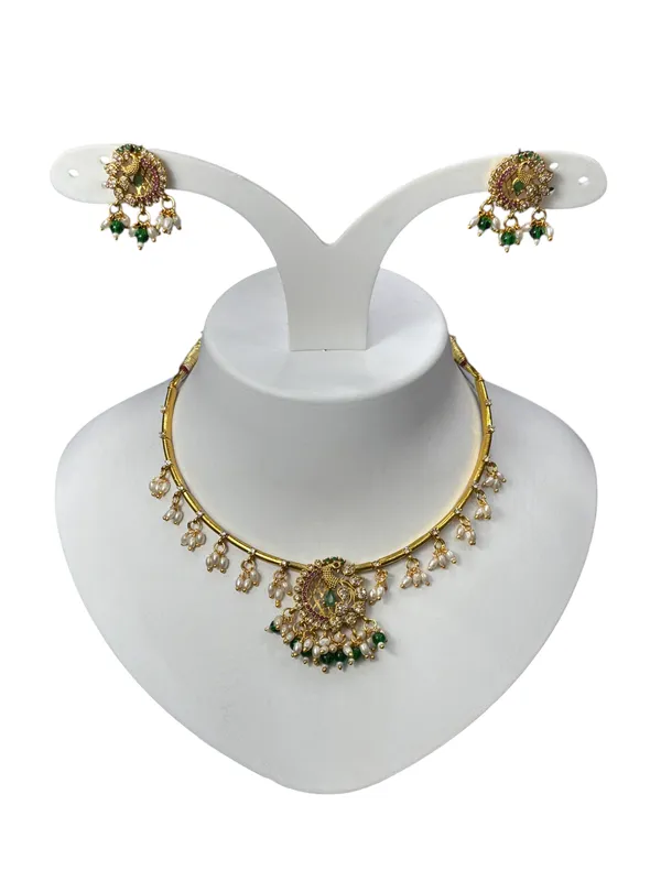 Matt_Gold_Antique_Necklace_Set_For_Women