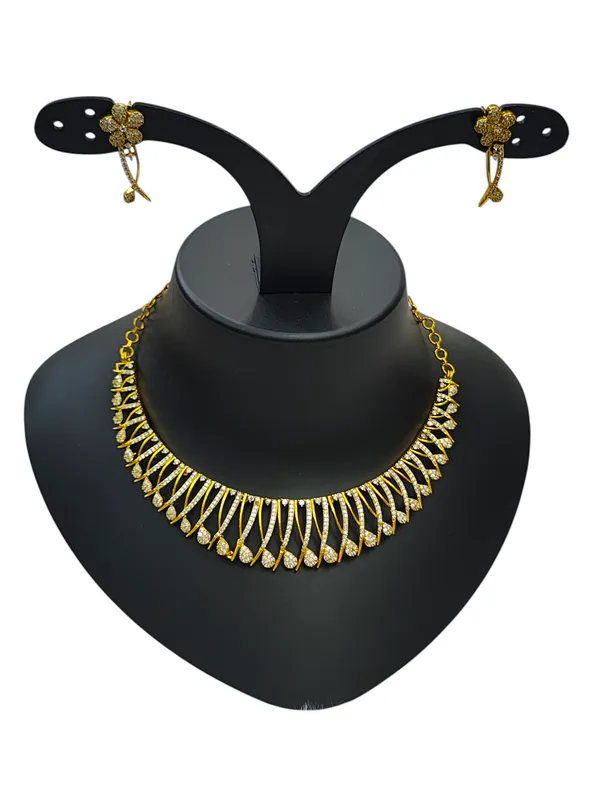 Matt_Gold_American_Diamond_Stone_Necklace_with_Earring_Set_For_Women