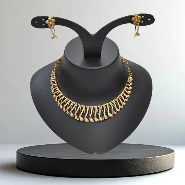 Matt_Gold_American_Diamond_Stone_Necklace_with_Earring_Set_For_Women