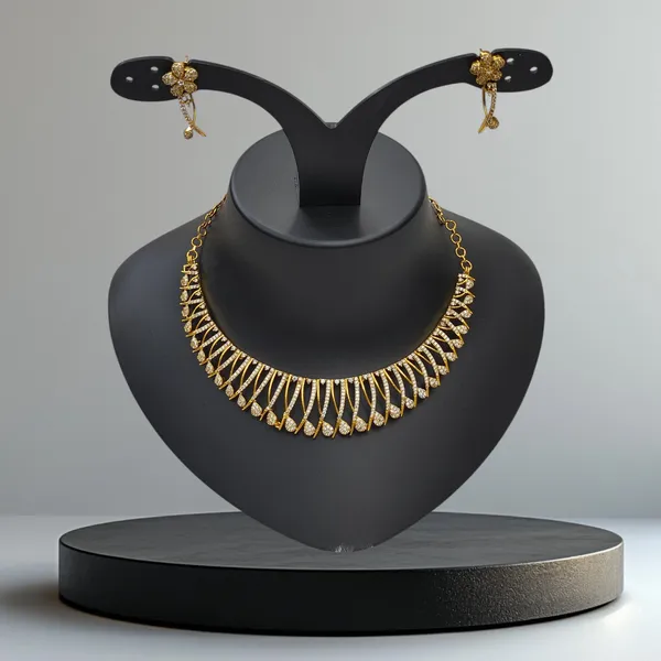 Matt_Gold_American_Diamond_Stone_Necklace_with_Earring_Set_For_Women