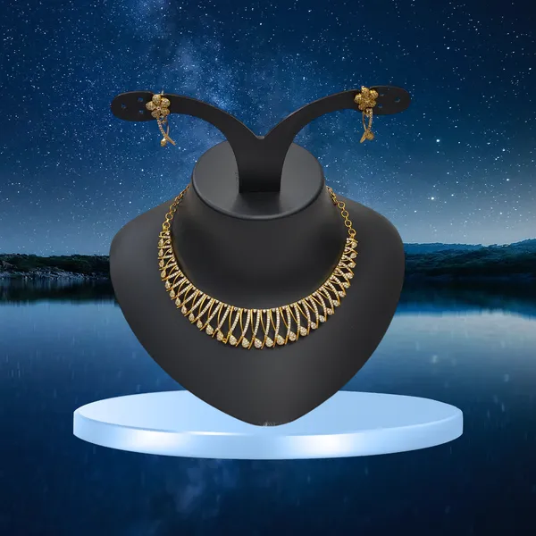 Matt_Gold_American_Diamond_Stone_Necklace_with_Earring_Set_For_Women