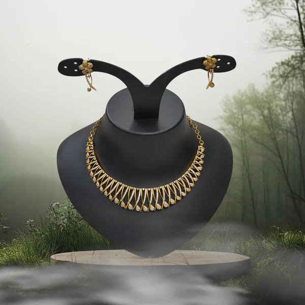 Matt_Gold_American_Diamond_Stone_Necklace_with_Earring_Set_For_Women