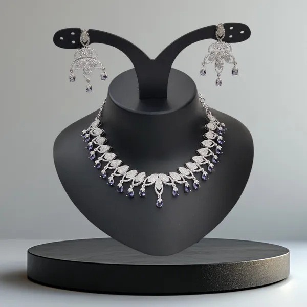 Mattte_Purple_American_Diamond_Stone_Necklace_with_Earring_Set_For_Women