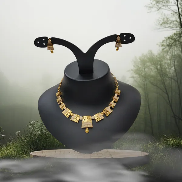 Matt_Gold_American_Diamond_Stone_Necklace_with_Earring_Set_For_Women
