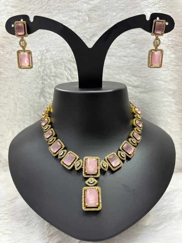 Pink_American_Diamond_Stone_Necklace_with_Earring_Set_For_Women