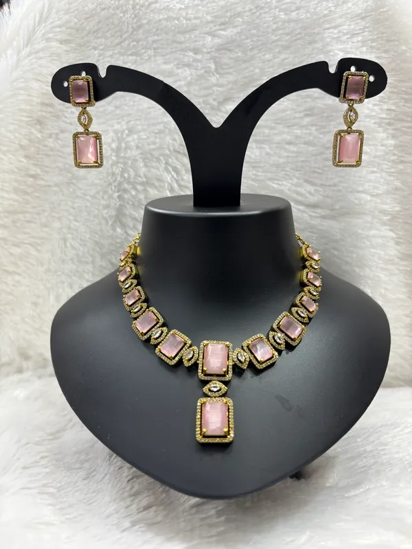 Pink_American_Diamond_Stone_Necklace_with_Earring_Set_For_Women