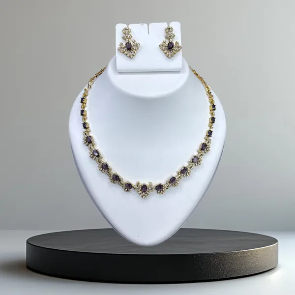 purple_Charm_Crystal_Necklace_with_Earring_Set_For_Women
