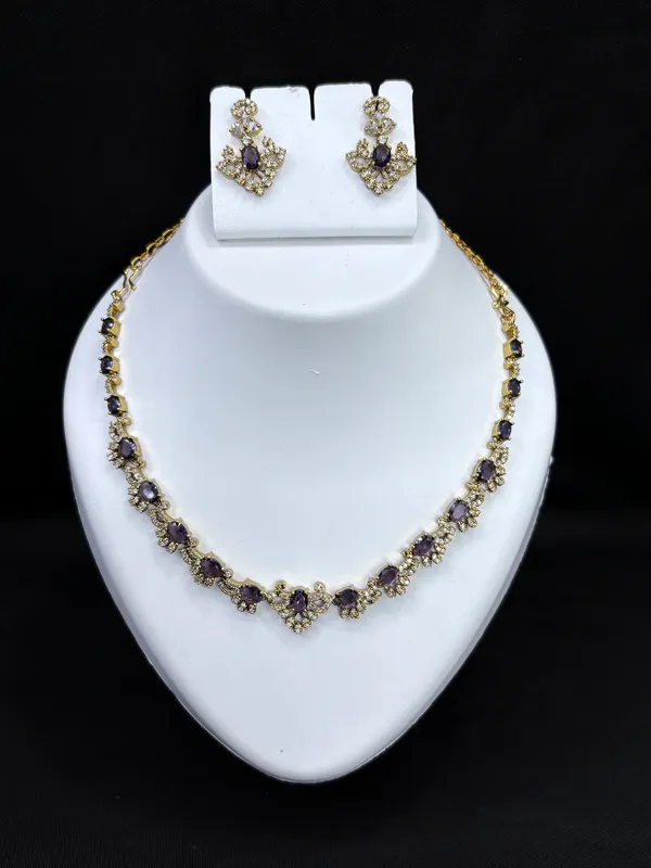 purple_Charm_Crystal_Necklace_with_Earring_Set_For_Women