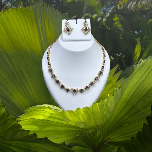 purple_Charm_Crystal_Necklace_with_Earring_Set_For_Women