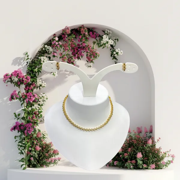 Matt_Gold_Elegant_Floral_Twist_Diamond_Necklace_For_Women