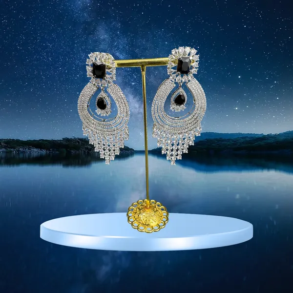 Black_American_Diamond_Stone_Earring_Set_For_Women