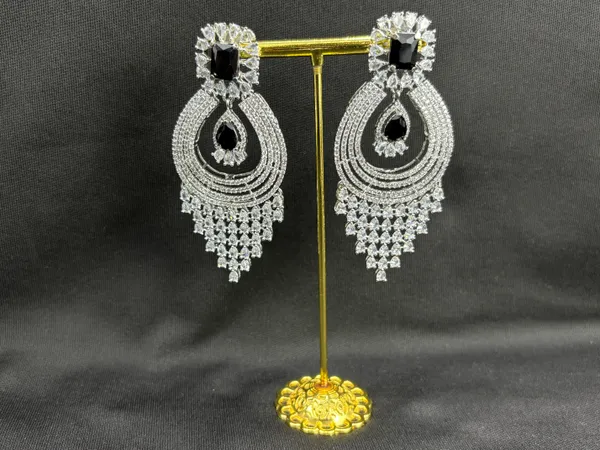 Black_American_Diamond_Stone_Earring_Set_For_Women