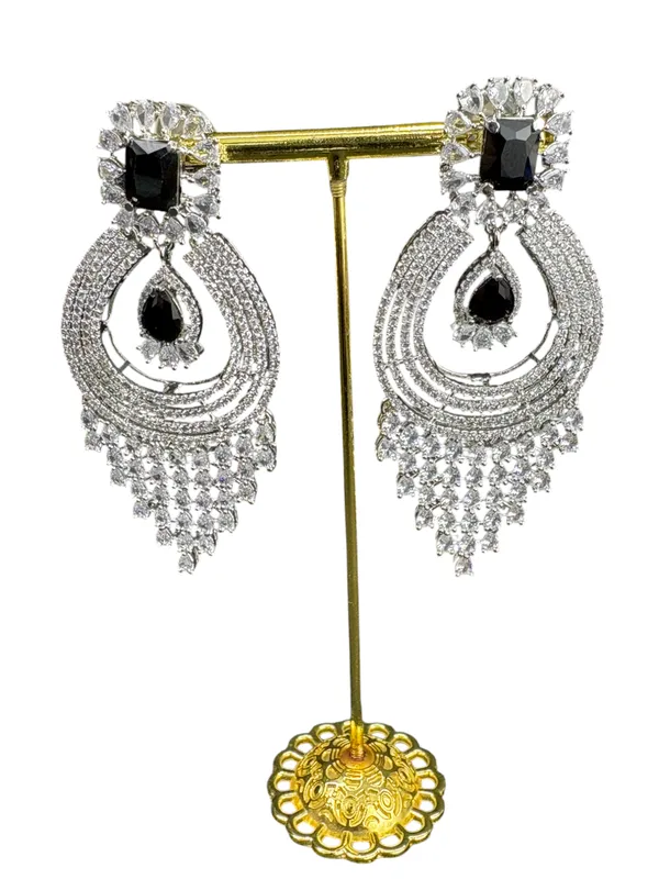 Black_American_Diamond_Stone_Earring_Set_For_Women
