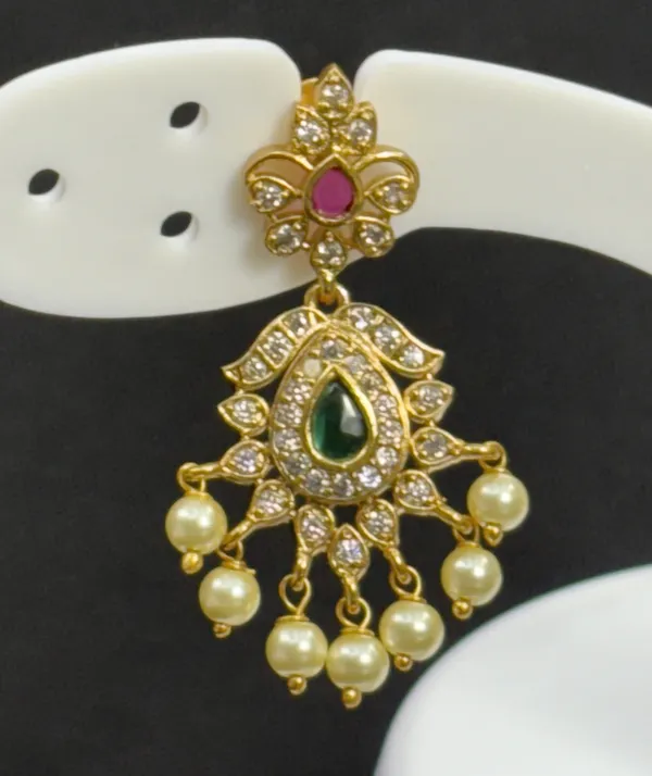 Matt_Gold_Antique_Green_Drop_Choker_Set_For_Women
