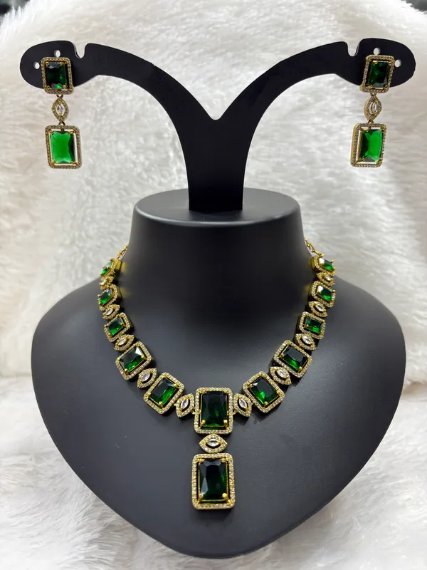 Deep_Green_American_Diamond_Stone_Necklace_with_Earring_Set_For_Women