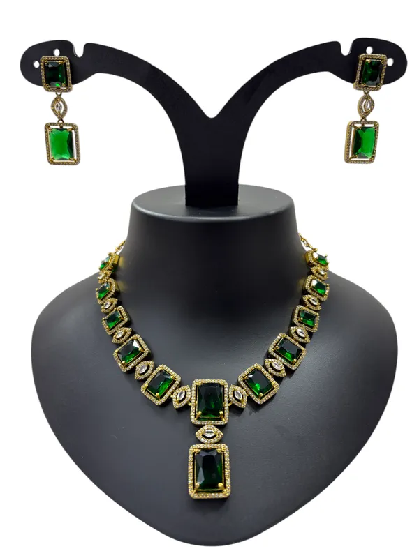 Deep_Green_American_Diamond_Stone_Necklace_with_Earring_Set_For_Women